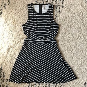Xhilaration Black and White Striped Dress